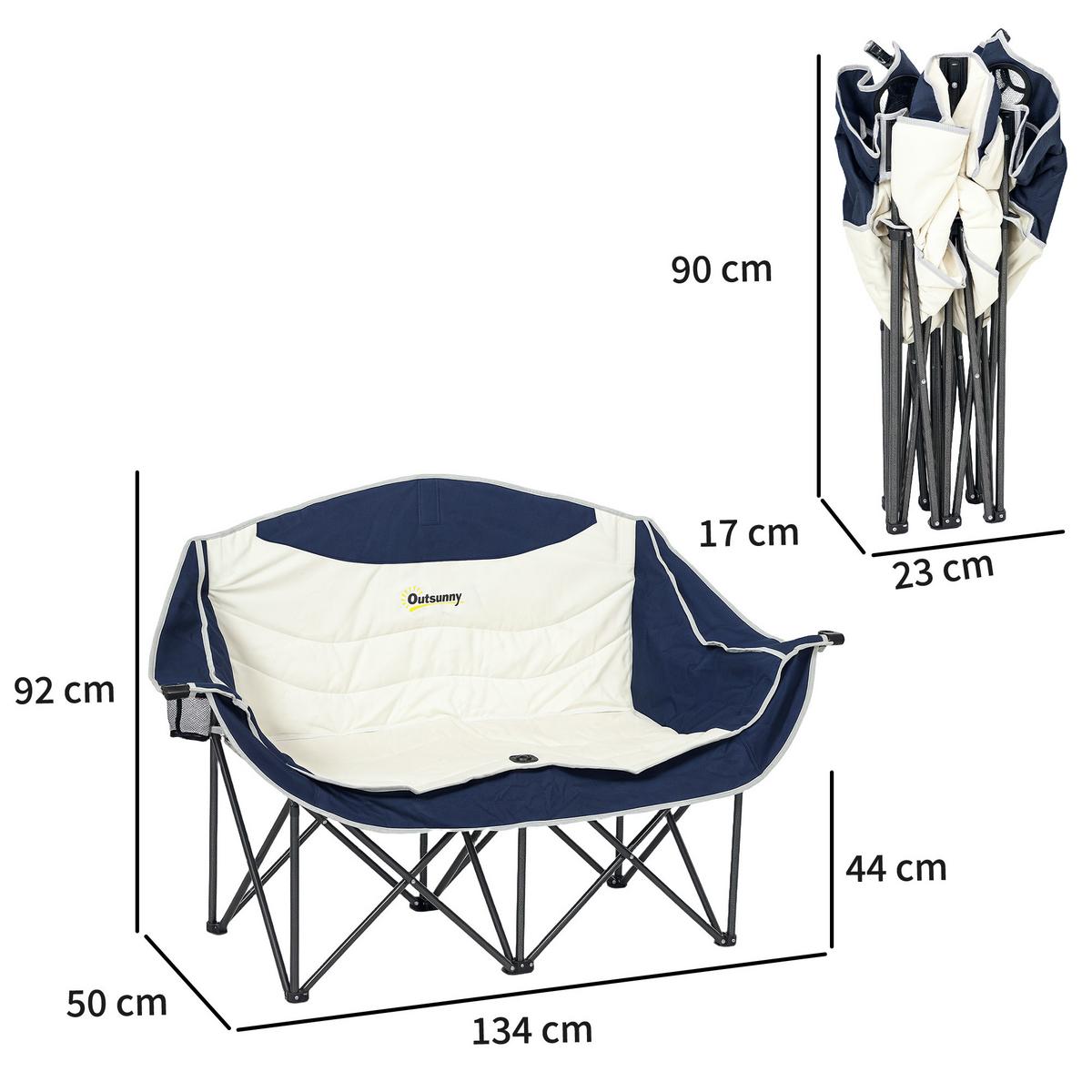 CAMPINGSTUHL Metall Oxfordstoff Blau - Blau, Textil/Metall (50/90/143cm) - Outsunny