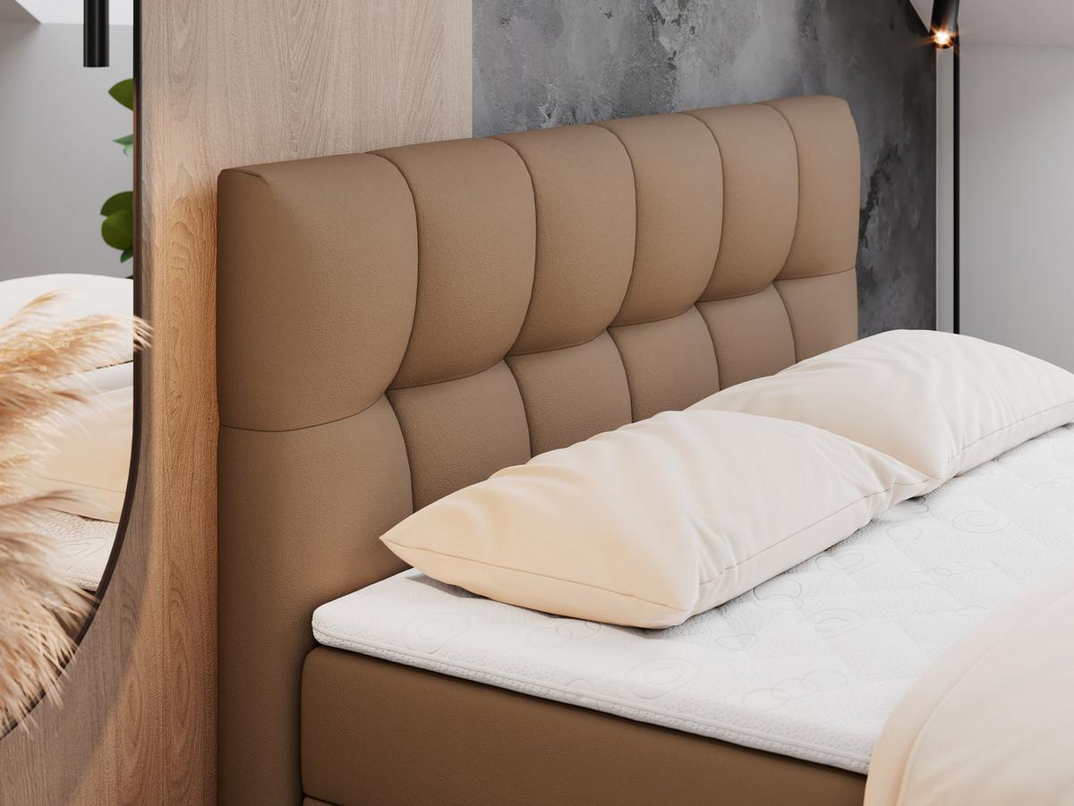 BOXBETT RICO 200/200 Braun Kunstleder - H4 - Braun, Holz/Textil (200/200cm) - MKS