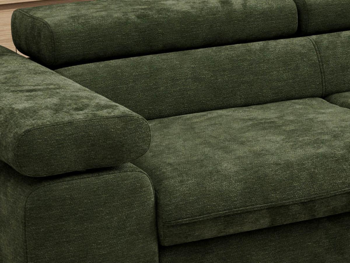 ECKSOFA PABLO L Dunkelgrün Schenille glatt - Rechts Seite - Dunkelgrün/Schwarz, Textil/Metall (273/208cm) - MKS