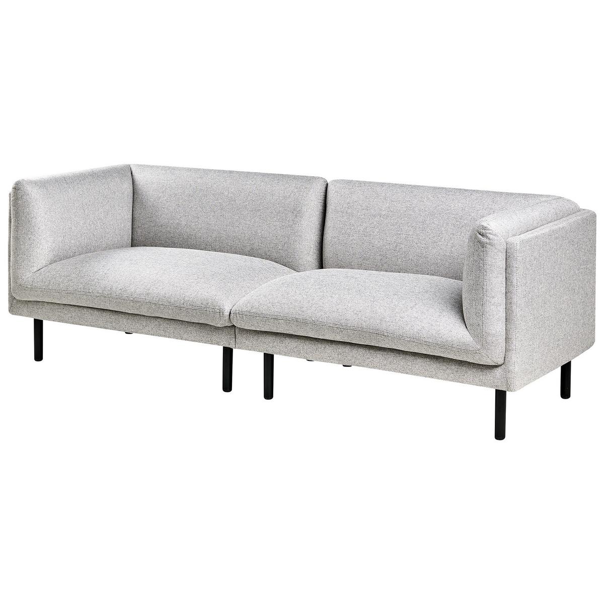 3-SITZER-SOFA Stoff Hellgrau Vorgod - Hellgrau, Textil (221/76/84cm) - Beliani