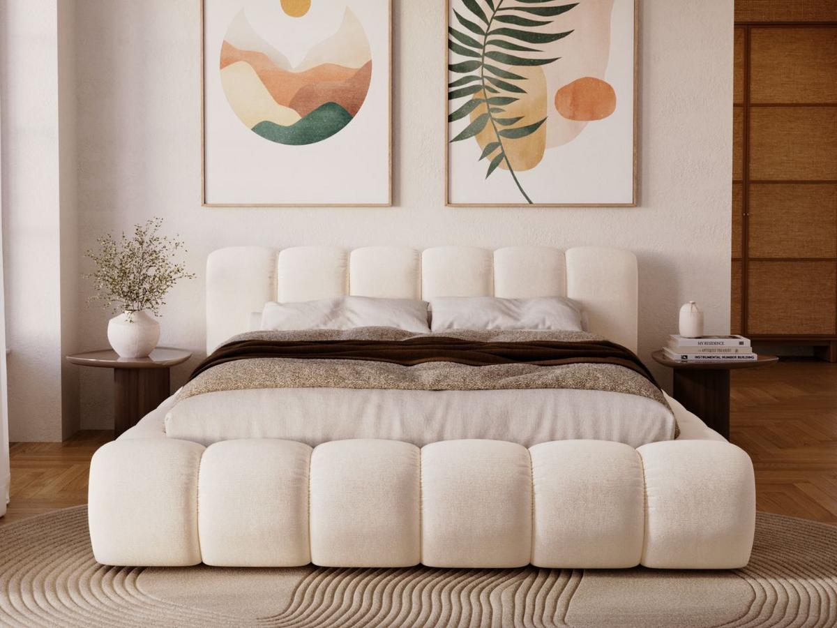 POLSTERBETT Doria 180x200 Cremige - Creme, Textil (180/200cm) - Graingold