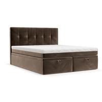 BOXBETT Arivo 160/200 cm Braun im Paros Stoff - Schwarz/Braun, Holz/Holzwerkstoff (160/200cm) - AltaBeds