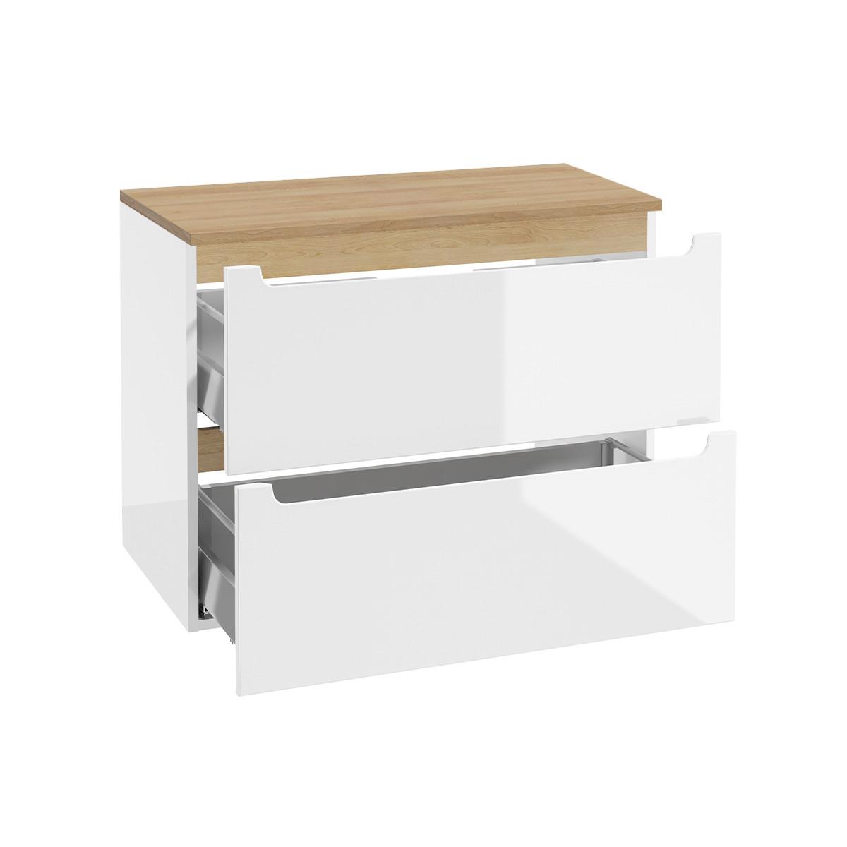 WASCHTISCHUNTERSCHRANK 80cm Livia Weiß - Weiß, Holzwerkstoff (80/62.5/46cm) - Petits-meubles