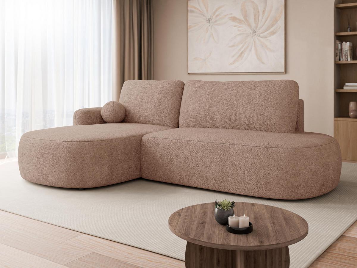 ECKSOFA Loridu O, Seite: Links - Schwarz/Rosa, Holz/Kunststoff (274/174cm) - MIRJAN24