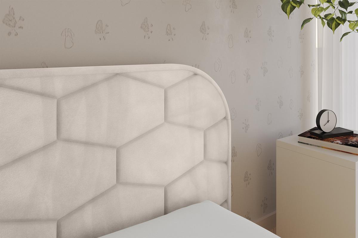 EINZELLBETT Jugendbett mit Bettkasten und Matratze H3/H4, Links - JAXY 80x200 Beige - Ecru, Holzwerkstoff/Textil (80/200cm) - ALTDECOR