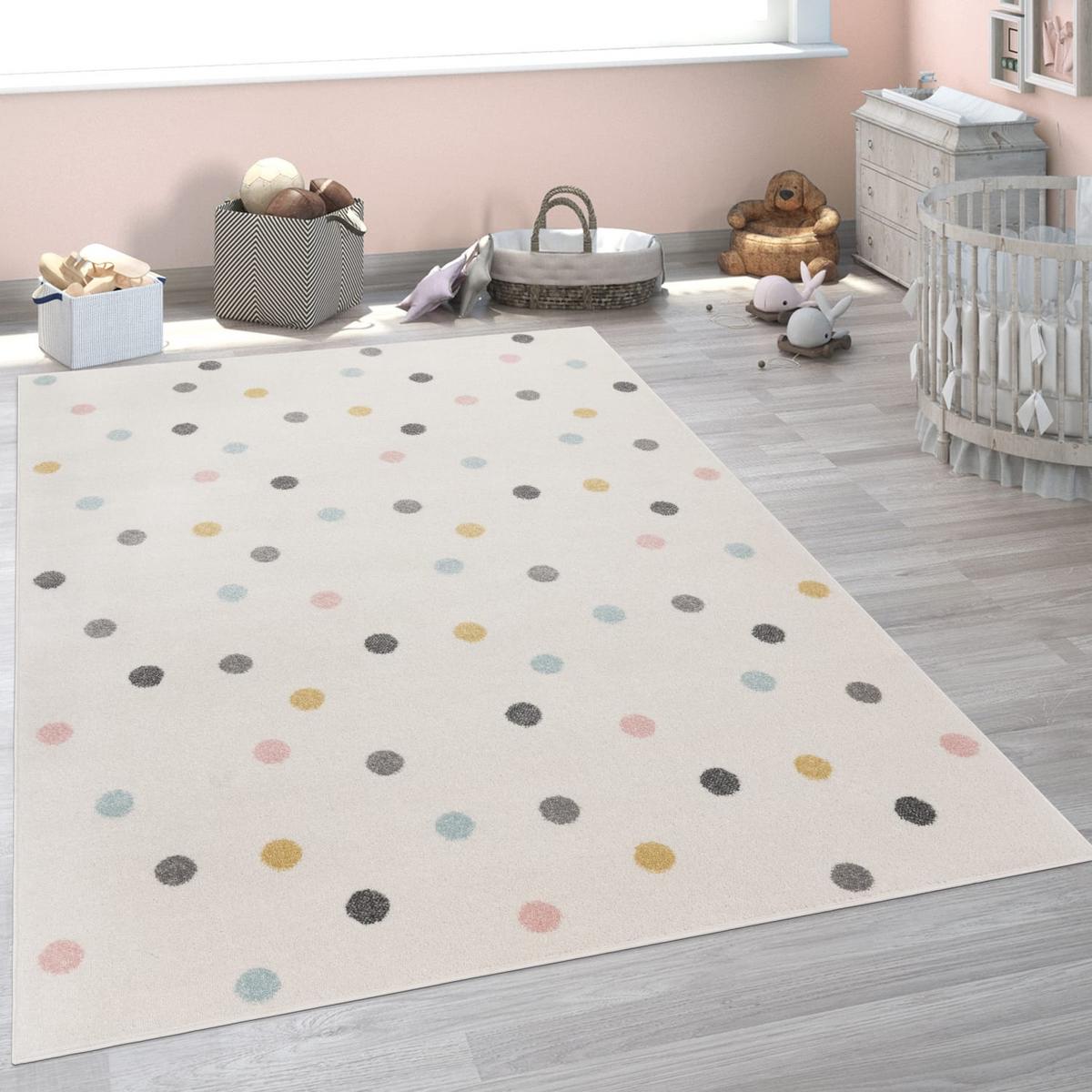 KINDERTEPPICH, mit Punkte-Muster, Mehrfarbig, 80 x 150 cm - Multicolor, Textil (150/80cm) - KADIMA DESIGN