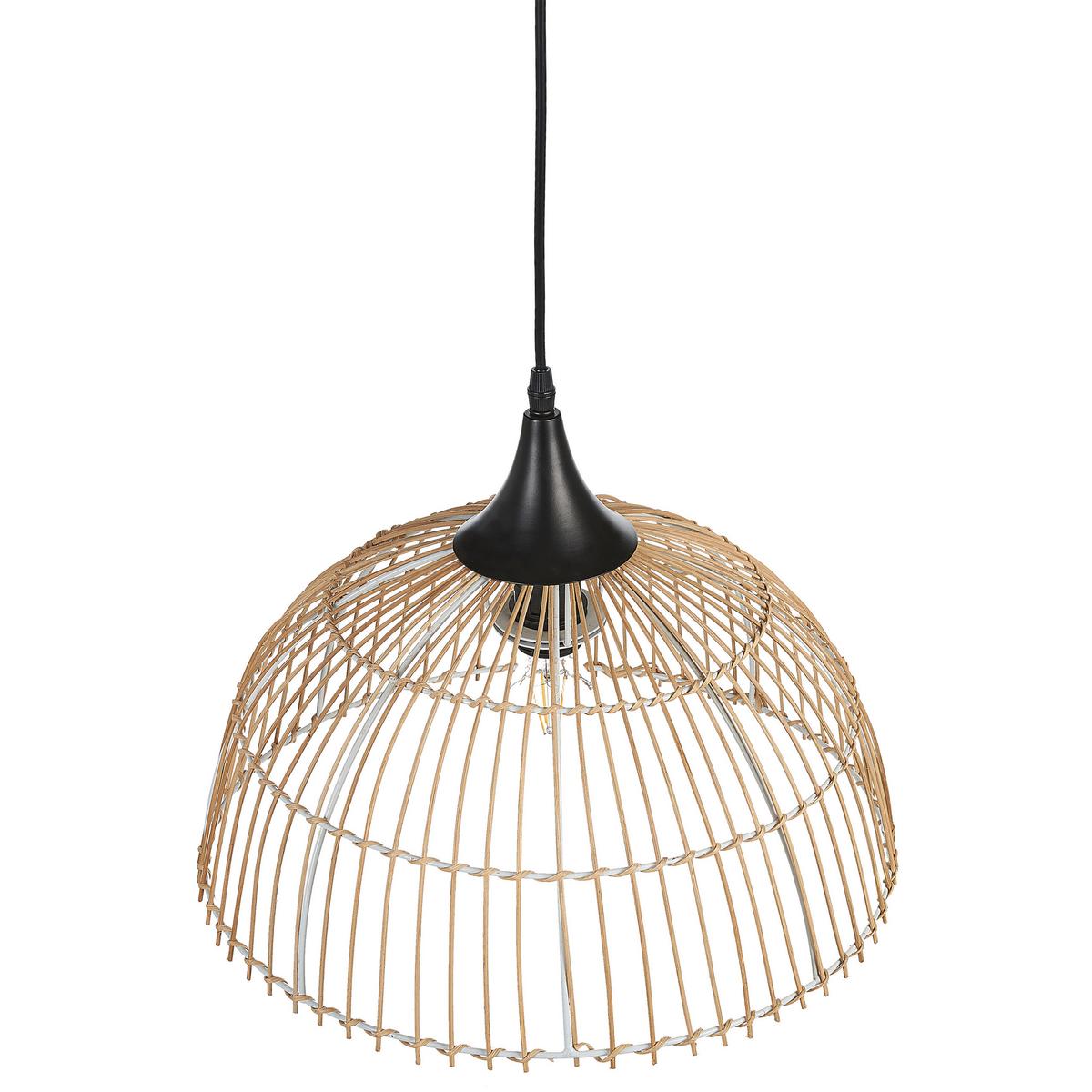HÄNGELEUCHTE Bararis 40/40/20 cm - Naturfarben, Naturmaterialien (40/40/20cm) - Beliani