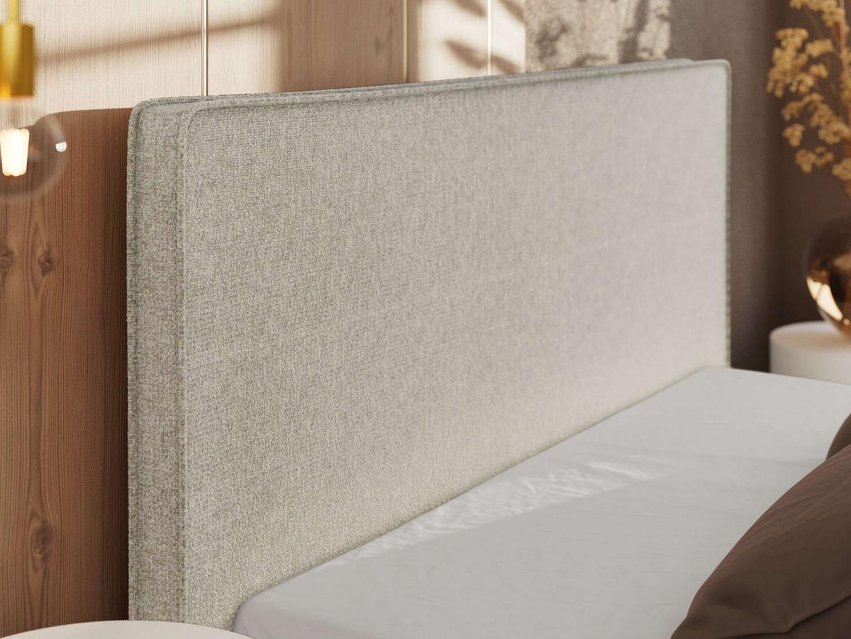 POLSTERBETT CORIVO CLASSIC 200/200 - Creme Strukture - Schaum-Matratze - Creme/Schwarz, Kunststoff/Textil (200/200cm) - MKS