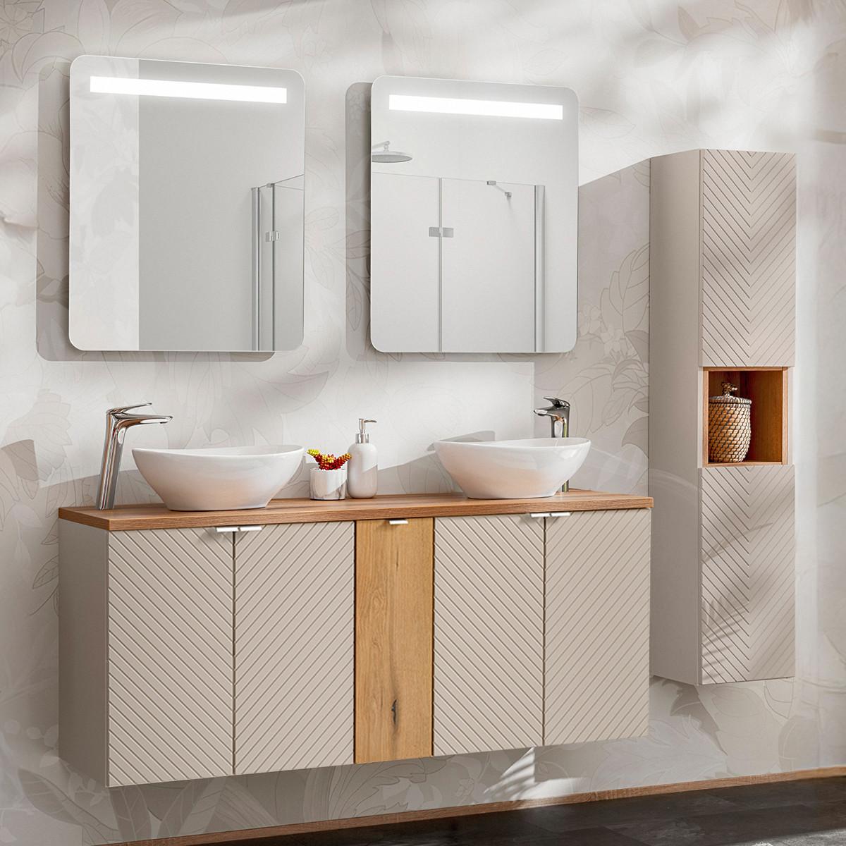 DOPPELWASCHTISCH 140cm Manoa Kaschmir - Holz - Beige, Holzwerkstoff (140/59/40cm) - Petits-meubles