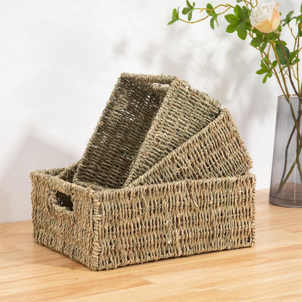 AUFBEWAHRUNGSKÖRBE CABO 3er Set natur - Naturfarben, Naturmaterialen (34/13/28cm) - IDIMEX
