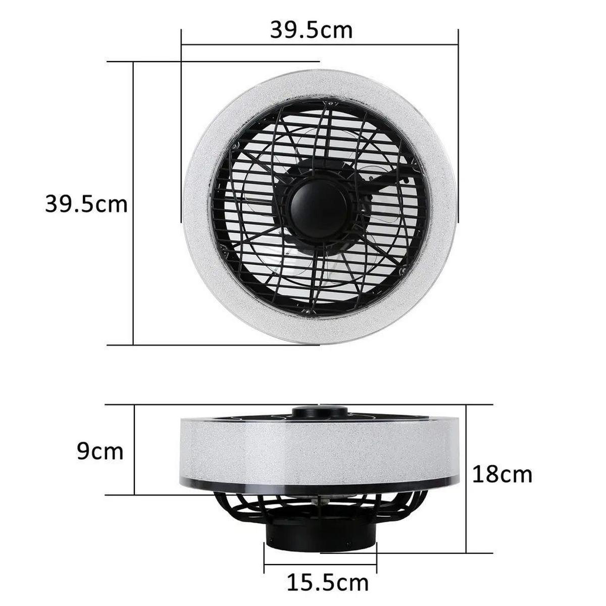 DECKENVENTILATOR Estes II 40/40/18cm - Schwarz, Kunststoff (40/40/18cm) - Nettlife