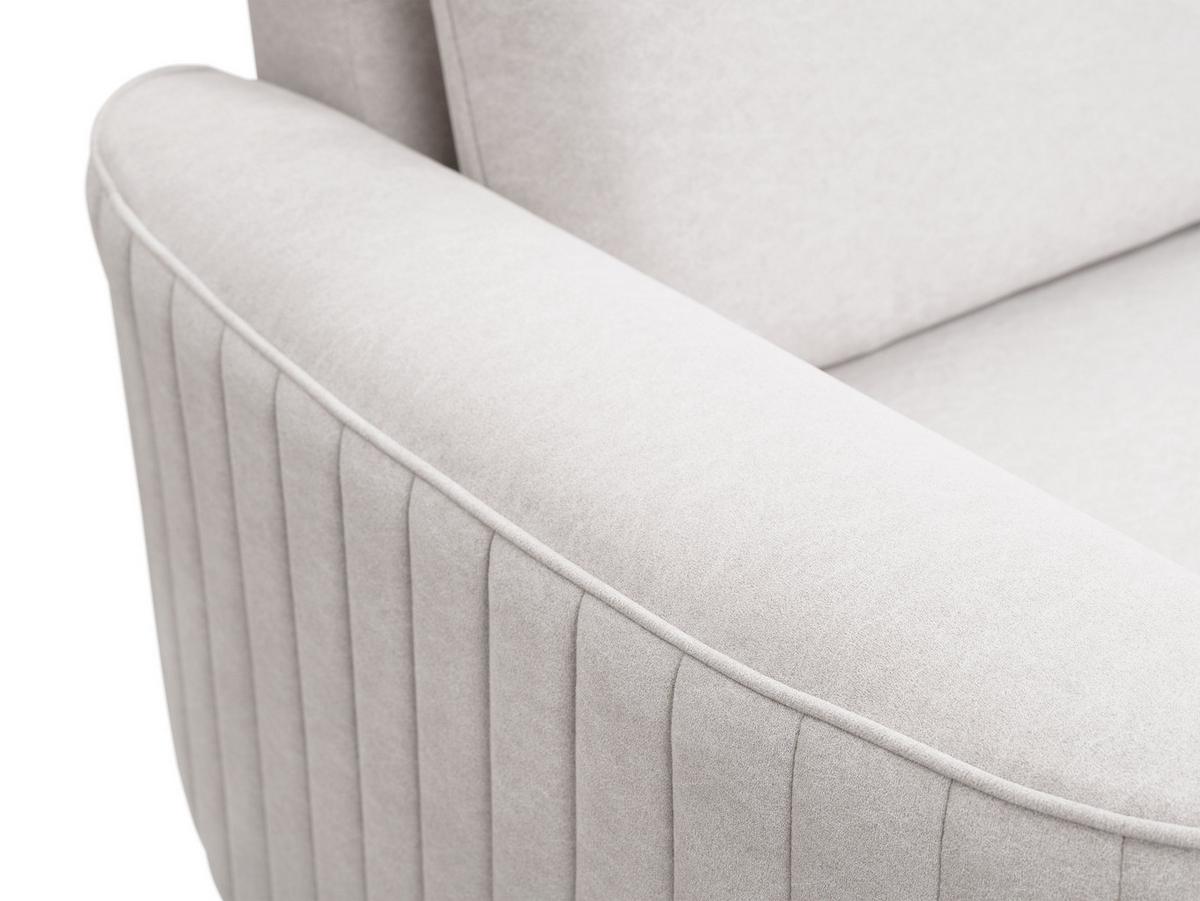 ECKSOFA VELA L-S Beige Velours-Stoff mit Schlaffunktion - Beige, Holz (251/251cm) - MASSENO
