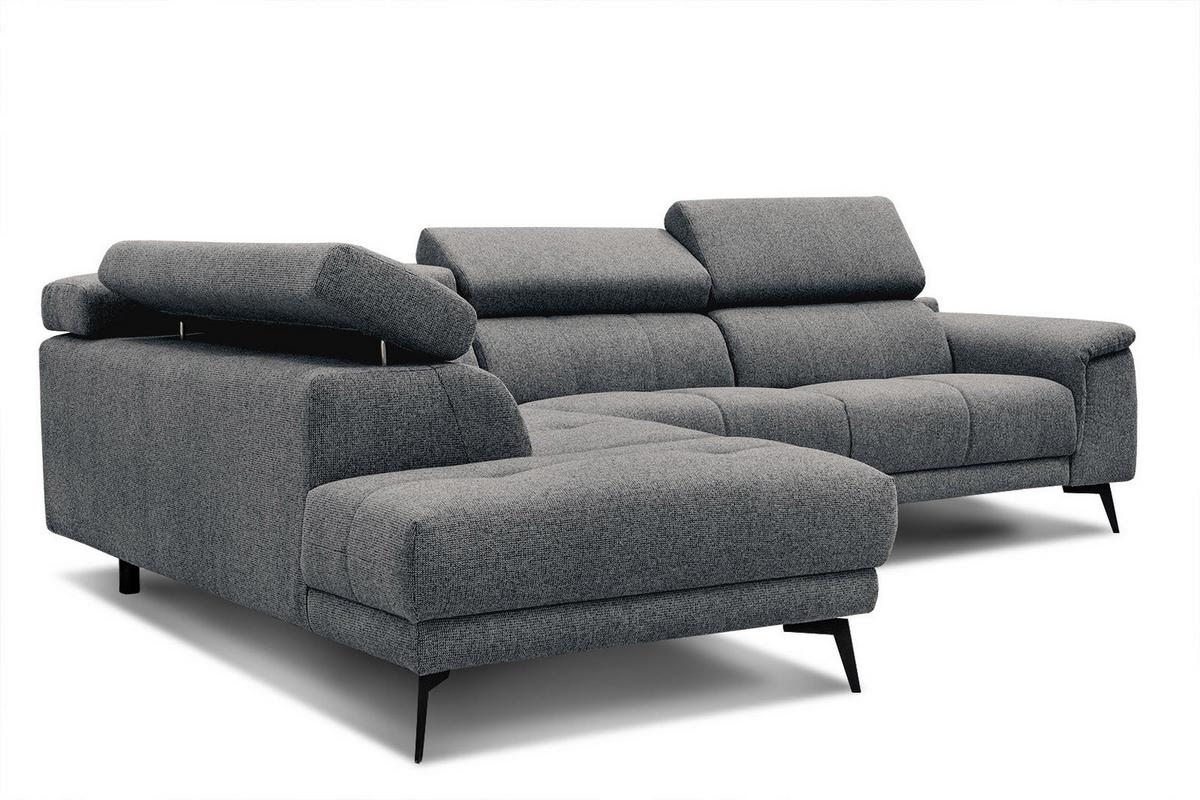 ECKSOFA FIERO 5-Sitzer, dunkelgrau - Dunkelgrau/Schwarz, Holzwerkstoff/Textil (158/269cm) - Wozimo