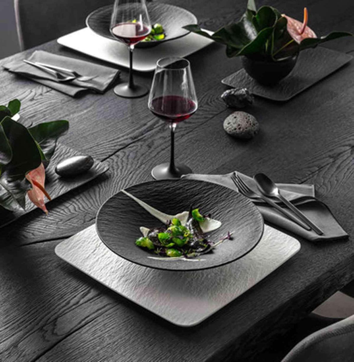 SCHALE Manufacture Rock schwarz Ø 29 cm 6er Set - Schwarz, Keramik (28.5cm) - Villeroy & Boch