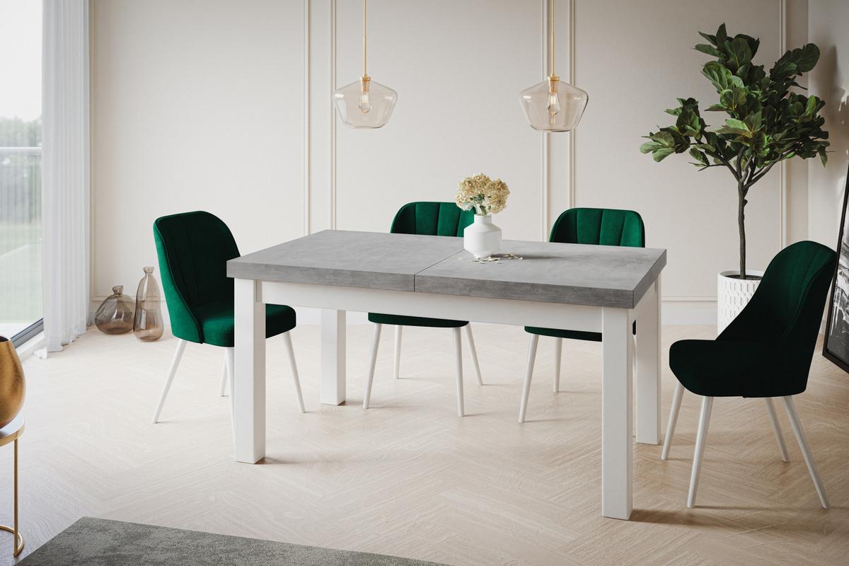 RECHTECKIGER Esstisch Ausziehbar – Moderner Wohnzimmertisch Küchentisch und Esszimmertisch – Tisch mit Holzbeinen, Maßen von 200 – 300 cm – Atelier - Weiß/Grau, Holzwerkstoff (200/100/78cm) - Alpi-Möbel