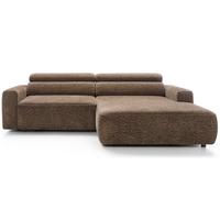 ECKSOFA Fando Hellbraun Chenille - Hellbraun/Schwarz, Kunststoff/Textil (182/252cm) - Selsey
