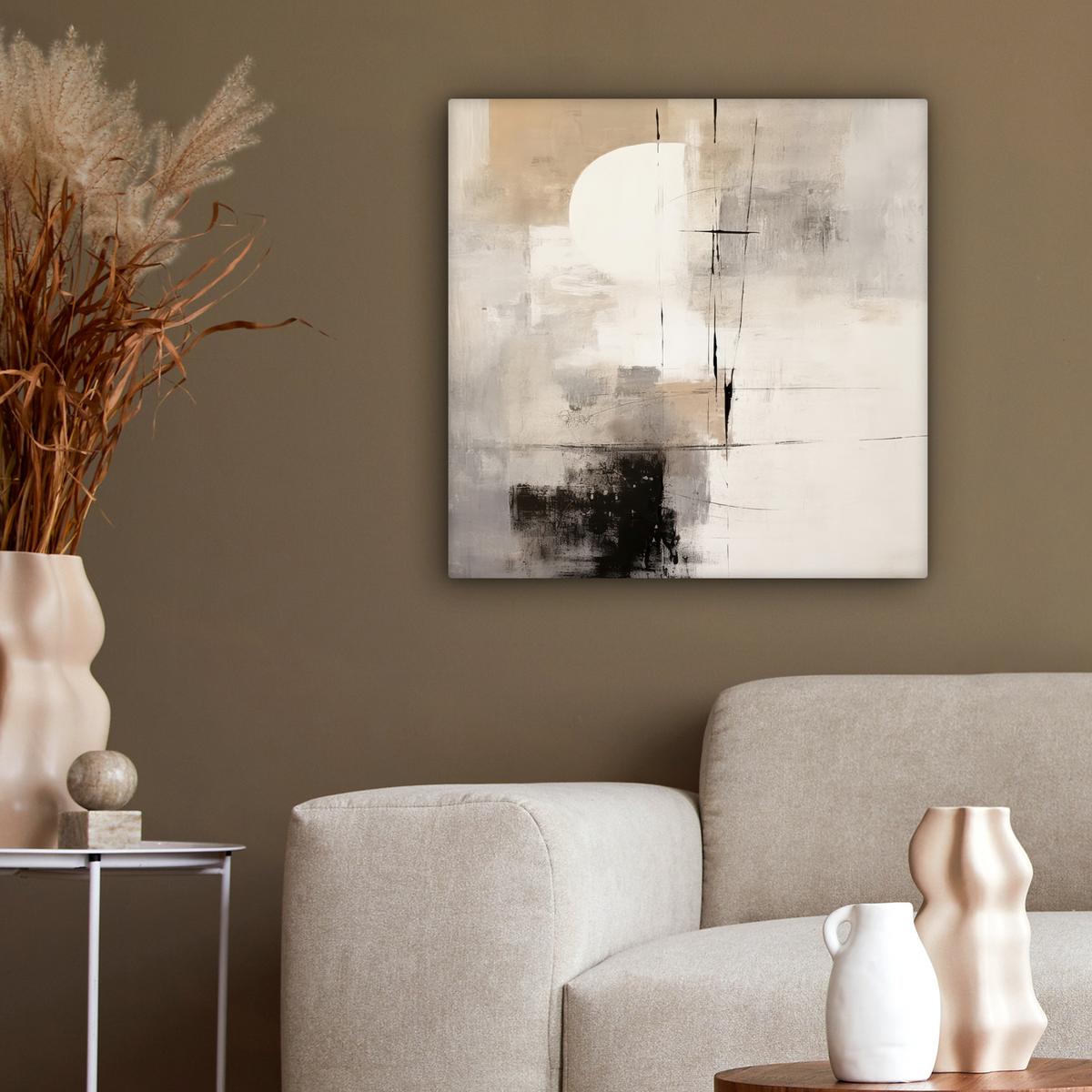 LEINWANDBILD Abstrakt - Kunst - Grau Wandbild Wohnzimmer 50x50 cm - Hellgrau, Textil (50/50cm) - MuchoWow