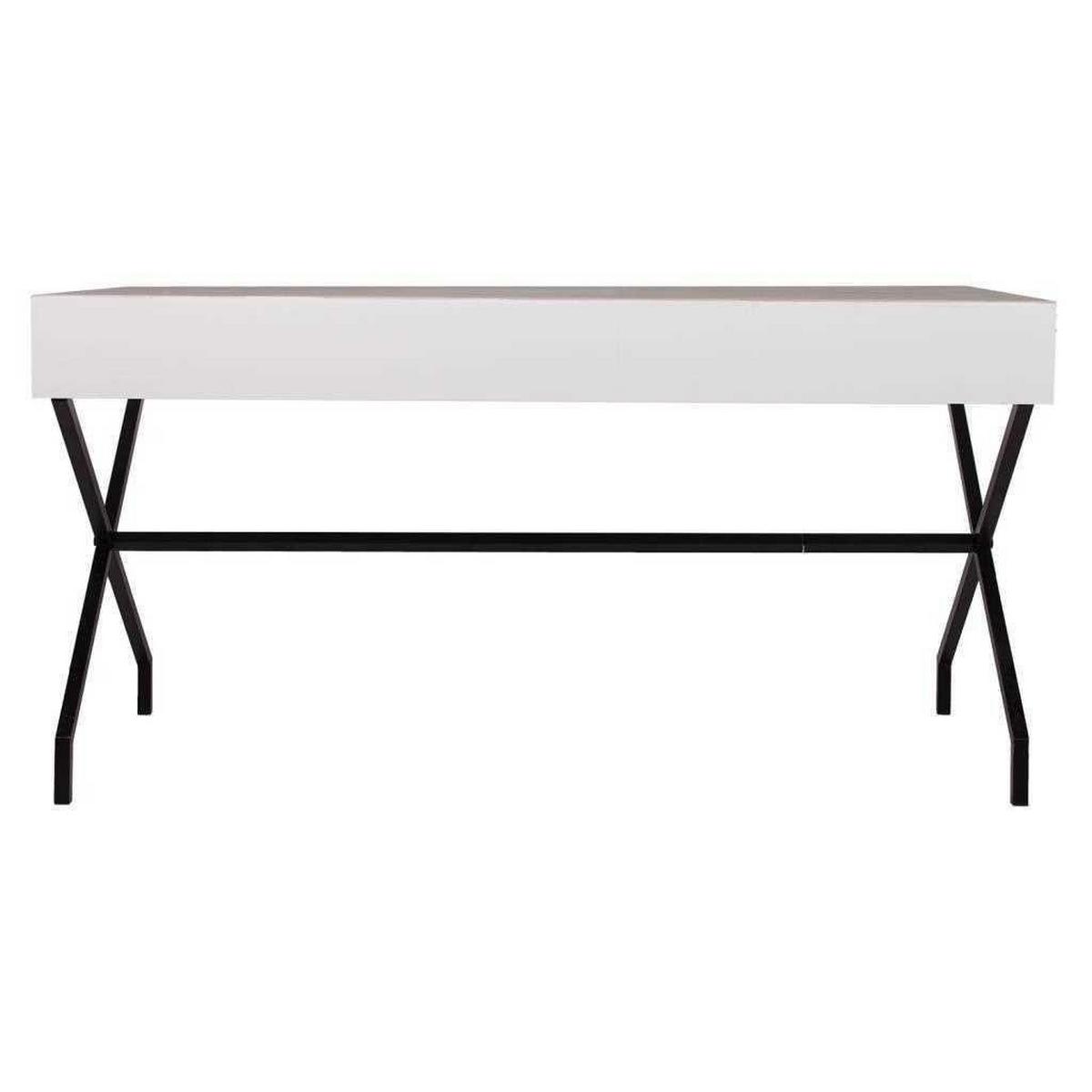 TISCH aus Metall und Holz, 160x80cm - Weiß, Holz (80/160/80cm) - Wanderlust