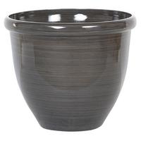 BLUMENTOPF dunkelbraun rund 44/44/38 cm Tesalia - Braun, Stein (38cm) - Beliani