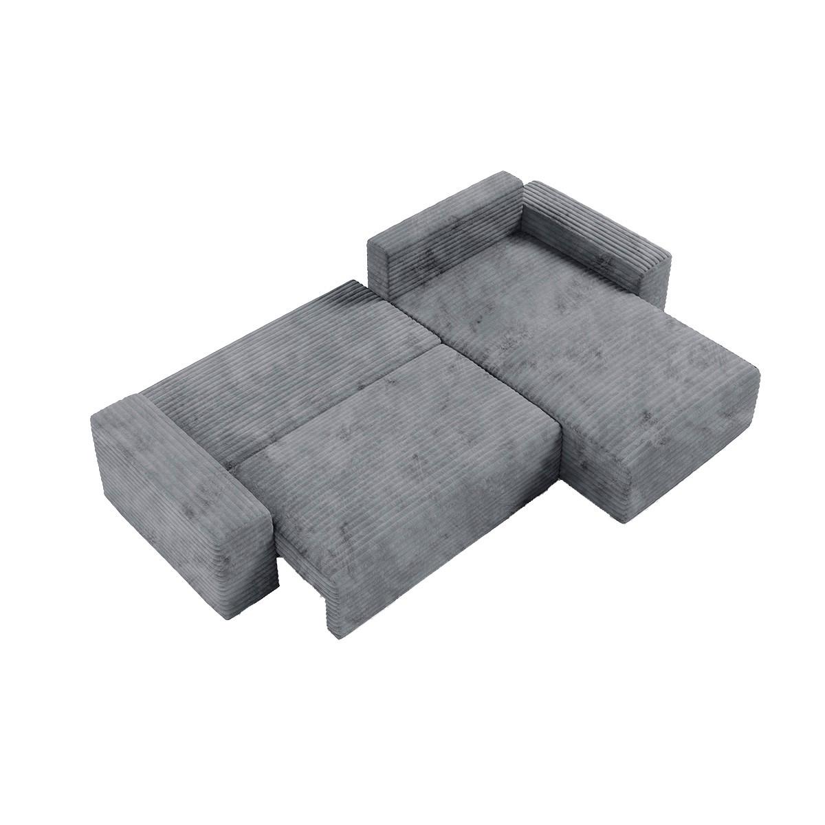 ECKSOFA Fabio 3 Sitzplätze Grau - Grau, Holz (300/185cm) - Petits-meubles