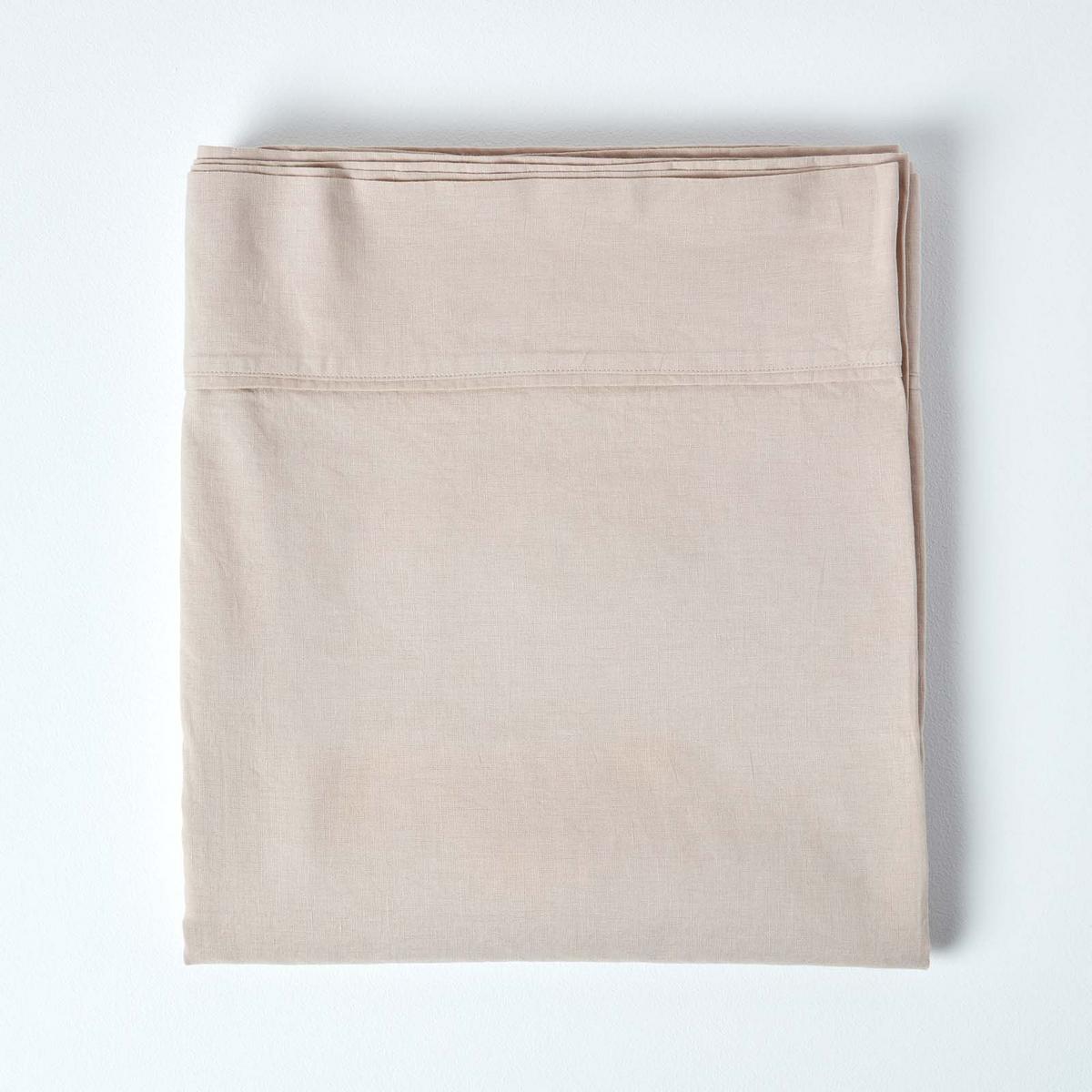 LEINEN-BETTLAKEN ohne Gummizug aus 60% Leinen & 40% Baumwolle - Beige, Textil (240/275cm) - Homescapes