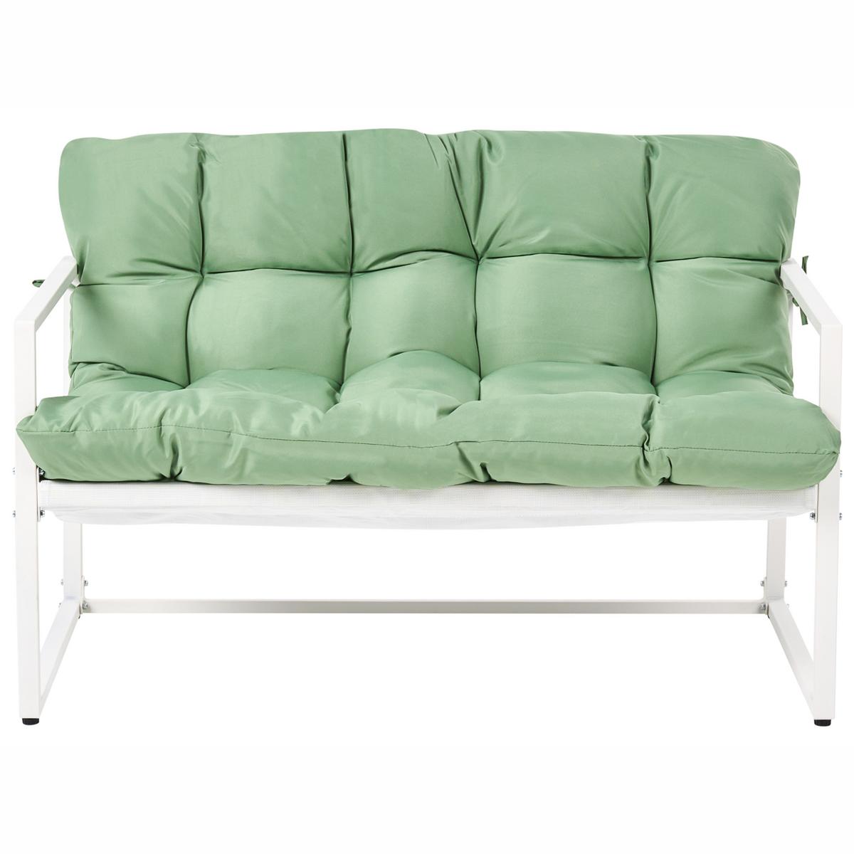 LOUNGE-SET Grün Garda - Weiß/Grün, Metall - Beliani