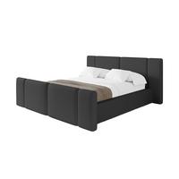 POLSTERBETT mit Bettkasten, Fußteil und Lattenrost, Bett mit Matratze H3/H4 - RIVO-Z 180x200 Schwarz - Schwarz Hochglanz, Holzwerkstoff/Textil (180/200cm) - ALTDECOR