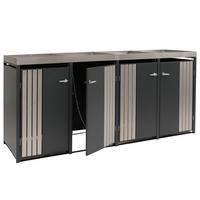 MÜLLTONNENVERKLEIDUNG Anthrazit, Silber - Anthrazit/Silberfarben, Metall (260/125/84cm) - MCW