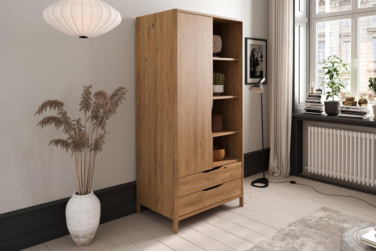 KLEIDERSCHRANK PAUL Wildeiche - Wildeiche, Holz (95/188/60cm) - byoak