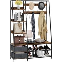 GARDEROBENSTÄNDER 180cm Braun - Braun, Holz (122/180/40cm) - COSTWAY