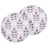 GARTENKISSEN 2er-Set Blattmotiv beige 40 cm Torretta - Creme, Textil (40/40cm) - Beliani