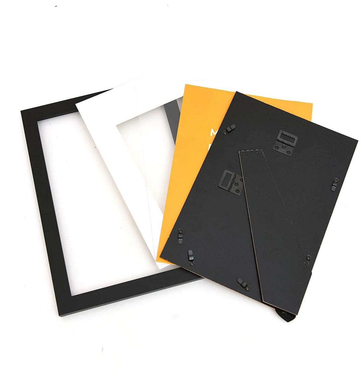RAHMEN Set mit 10 aus MDF und Acrylglas Schutz und Aussteller für Fotografien, Bilder, Poster, Gemälde, Dekoration für Haus Farbe Schwarz A4 - Schwarz, Holz (21/3cm) - Nacnic