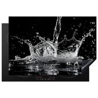 HERDABDECKPLATTE Wasser - Spritzwasser - Schwarz Induktionsmatte 77x51 cm - Schwarz, Kunststoff (77/51/0.2cm) - MuchoWow