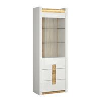 VITRINE Helios Weiß und Holz - Weiß, Holzwerkstoff (72/202/42cm) - Petits-meubles