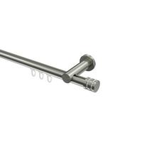 GARDINENSTANGE INNENLAUF Platon Estana 520 cm (geteilt in 4 x 130 cm), 1-läufig, 20 mm Ø Edelstahl-Optik - Edelstahlfarben, Metall (520cm) - INTERDECO