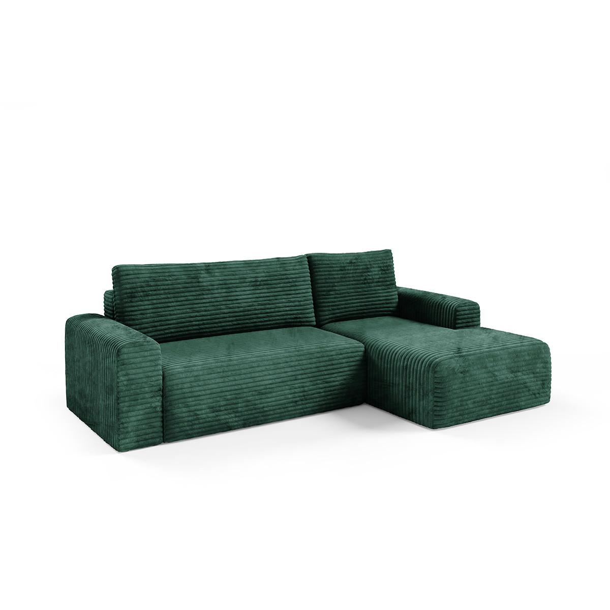 ECKSOFA Romeo 3 Sitzplätze Tannengrün - Grün, Holz (268/163cm) - Petits-meubles