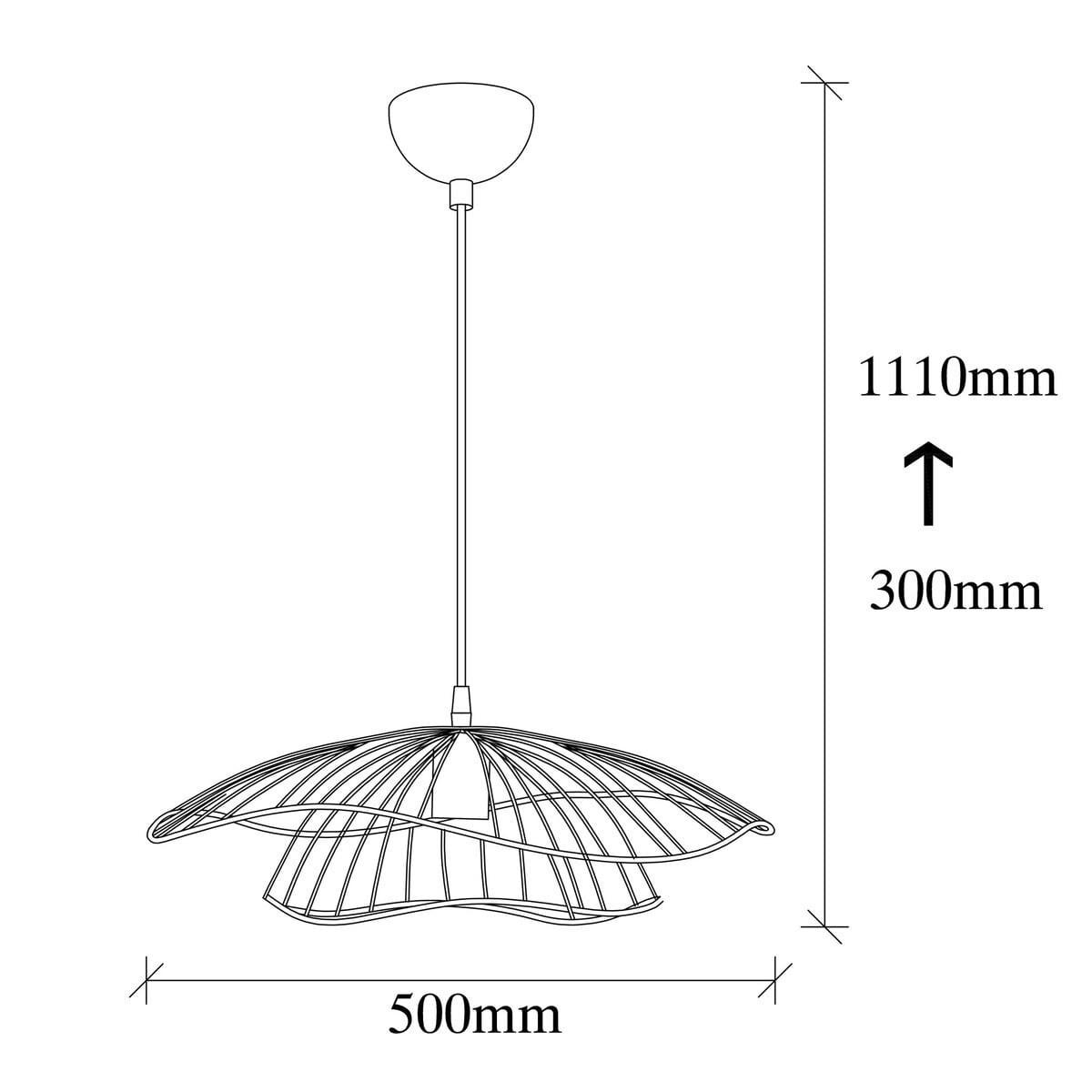 DRAHT-PENDELLEUCHTE aus metall - fleur 50/50/111 cm - Bronzefarben, Metall (50/50/111cm) - Calicosy