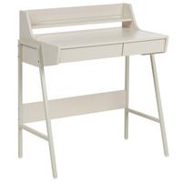 SCHREIBTISCH mit Regalaufsatz Hellbeige 77/46 cm Broxton - Beige, Holzwerkstoff (46/77/89cm) - Beliani
