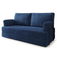 BETTSOFA SILAR aus Schaumstoff Kordstoff Blau Schlaffunktion - Blau, Textil (170/86/80cm) - MASSENO