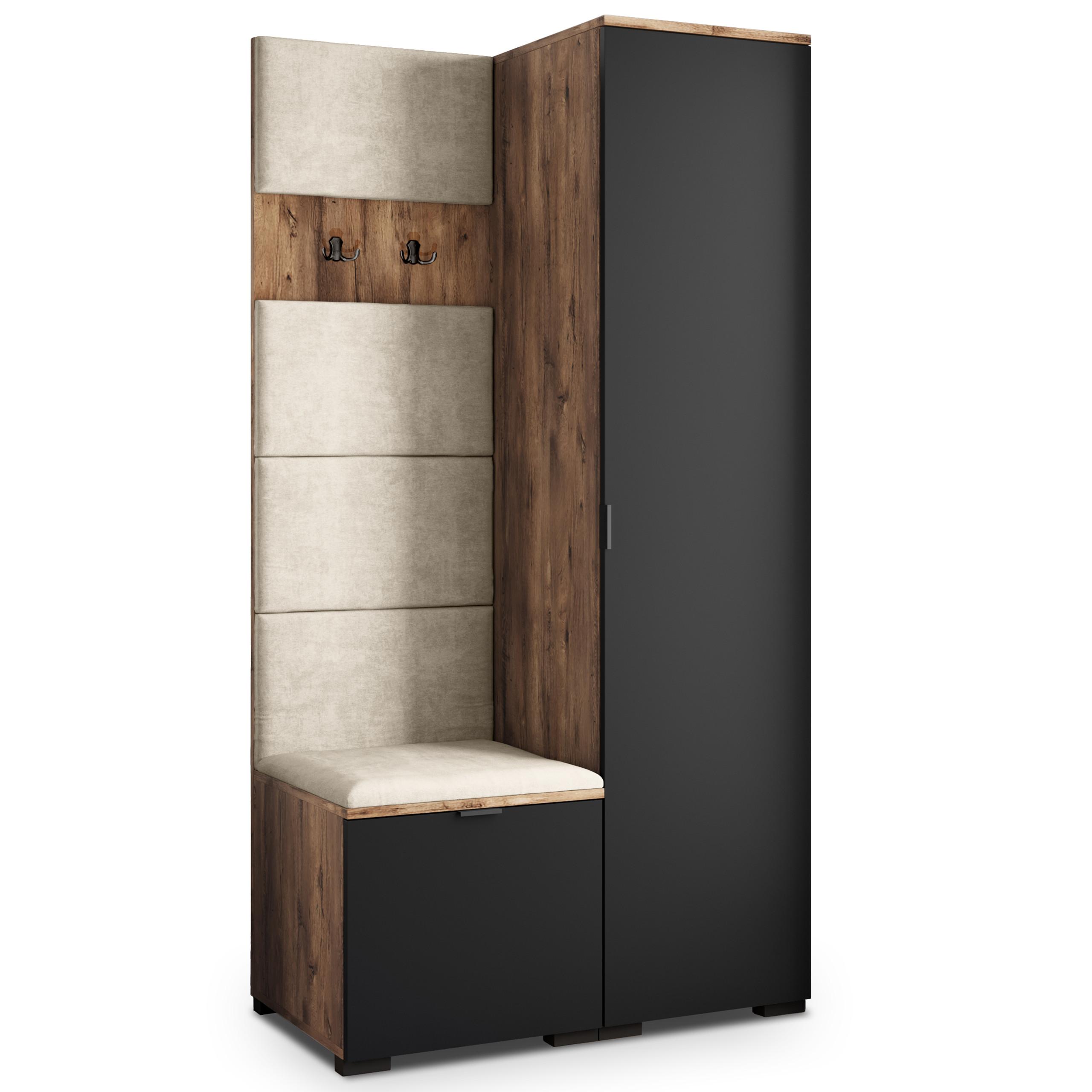 GARDEROBENSCHRANK LORI 95/181/51 cm Modern Eichefarben - Eichefarben/Beige, Holzwerkstoff (95/181/51cm) - MASSENO
