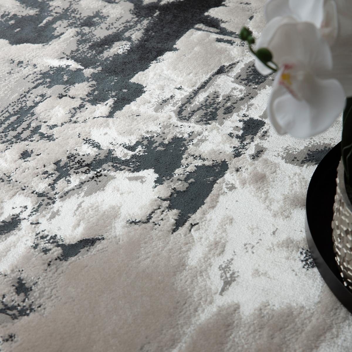 TEPPICH SARNTAL, abstrakt, aus Polyester, Silbergrau, 200 x 290 cm - Grau, Textil (290/200cm) - KADIMA DESIGN