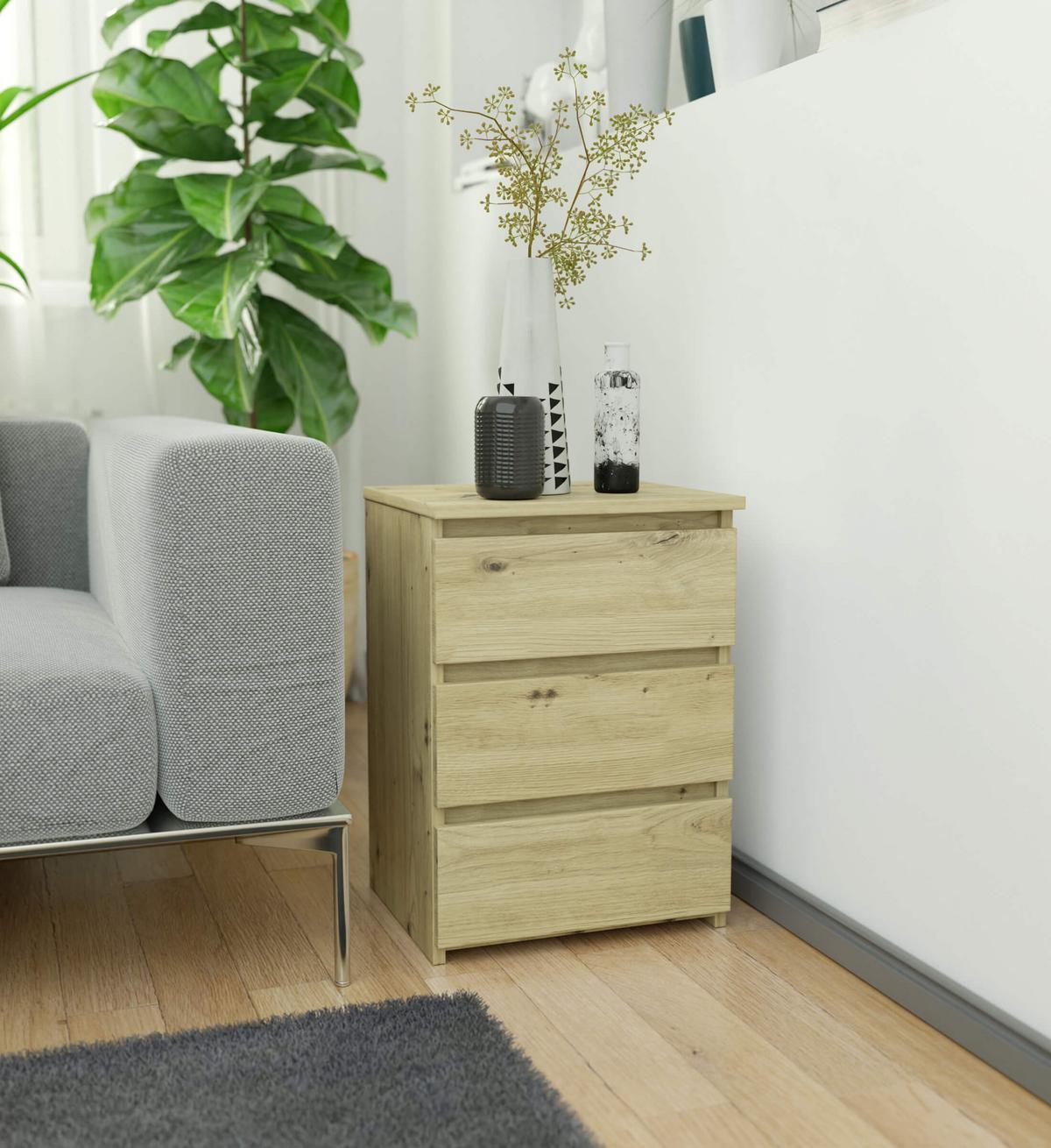 KOMMODE Eiche Artisan 57/40/35 - Eiche Artisan, Holzwerkstoff (40/57/35cm) - RAUMHIRSCH FURNITURE