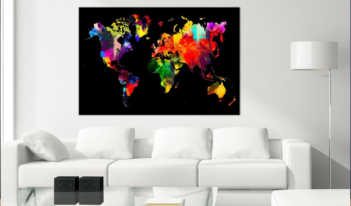 KUNSTDRUCK Schwarz 120/80 cm - Multicolor/Schwarz, Textil (120/80cm) - KUNSTLOFT