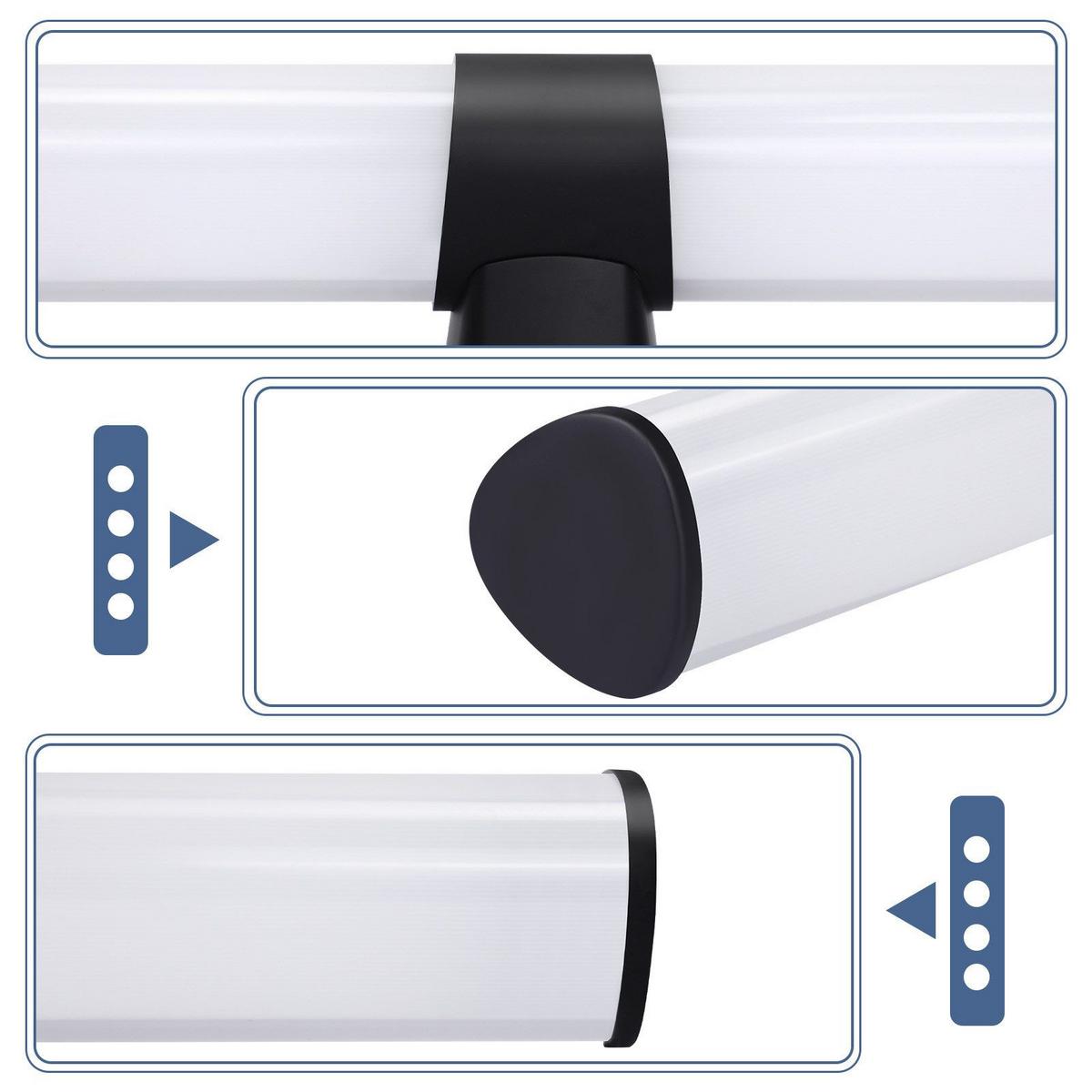 SPIEGELLEUCHTE KIEL 40/6.8/12.8 CM - Schwarz, Kunststoff (40/6.8/12.8cm) - Nettlife