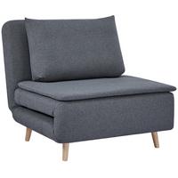 SCHLAFSESSEL 3-in-1 Sessel Bett-Funktion , verstellbare Rückenlehne - Buchefarben/Grau, Buchenholz/Textil (90/80/95cm) - HOMCOM