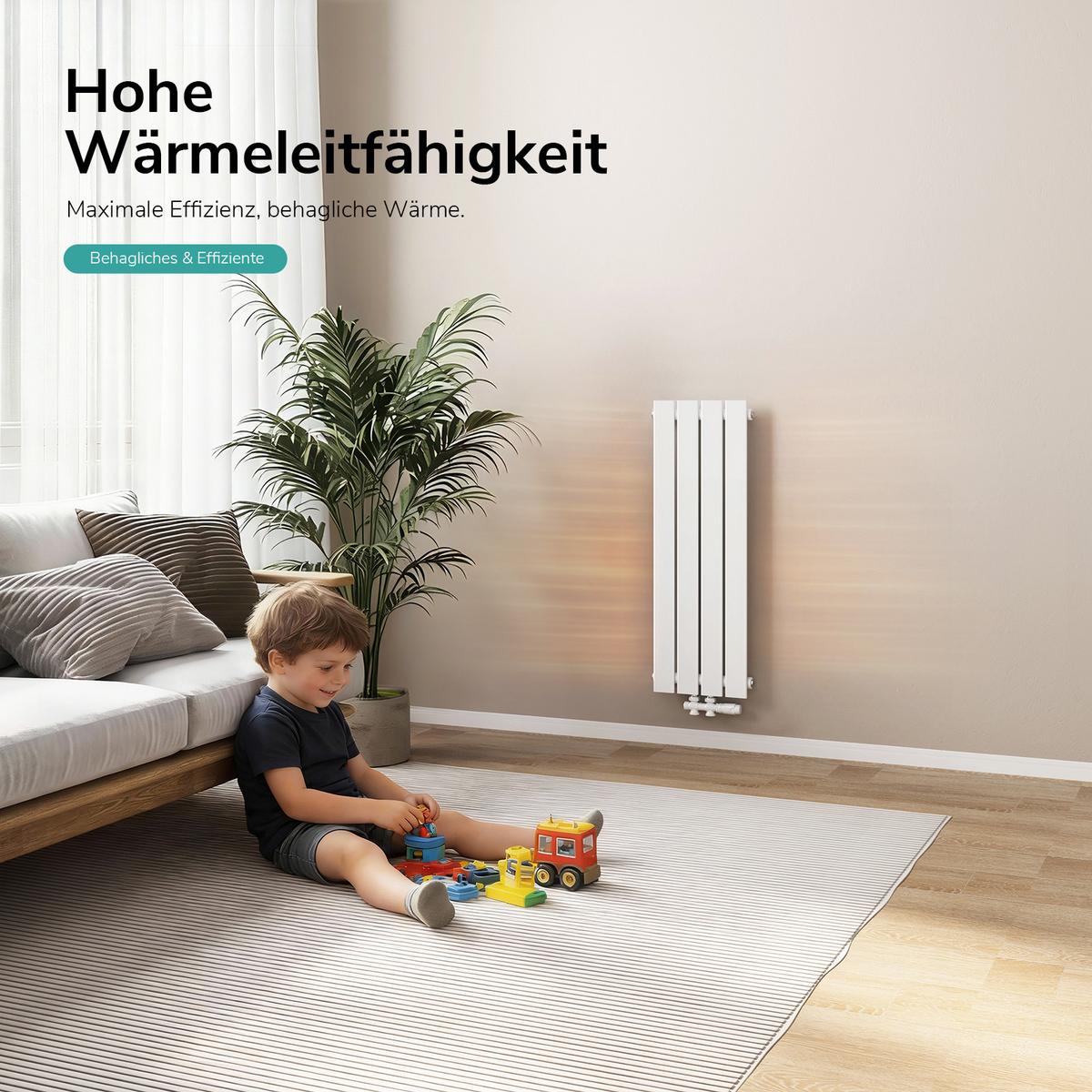 HEIZKÖRPER Flachheizkörper Weiß 90/30/5,2 cm - Weiß, Metall (30/90/4.9cm) - EMKE