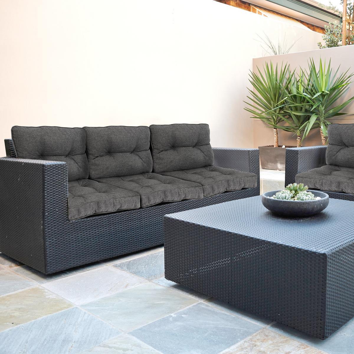 LOUNGEKISSEN Beauflair Outdoor Sitz 50/50/10cm Graphitgrau - Graphitfarben, Textil (50/10/50cm) - Beautissu 