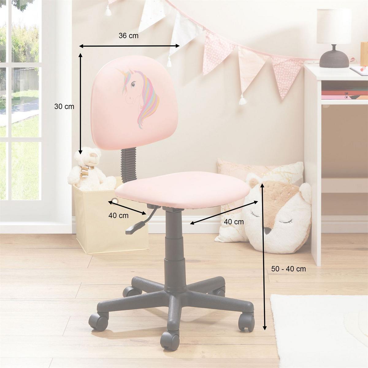 KINDERDREHSTUHL UNICORN - Rosa, Textil (40/80/40cm) - CARO-Möbel