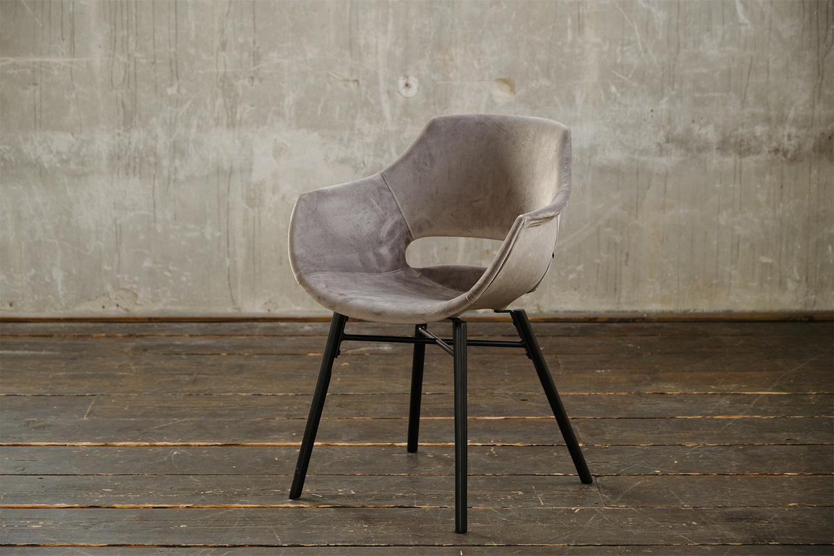 STUHL ZAJA Grau Velvet (1er-Set) - Grau, Textil (57/82/59cm) - KAWOLA