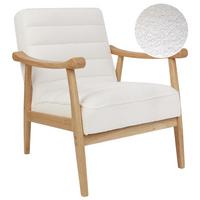SESSEL Bouclé Cremeweiß Leknes - Hellbraun/Weiß, Textil (62/79/74cm) - Beliani